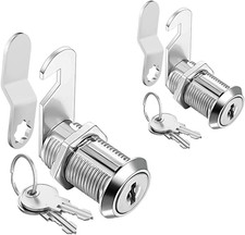Cabinet Cam Locks Keyed Alike, 1-1/8'' Fits on 7/8'' Max Door Thickness, Secure