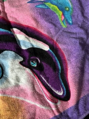 Lisa Frank Vintage Beach Towel Max Splash Orca Whale Large