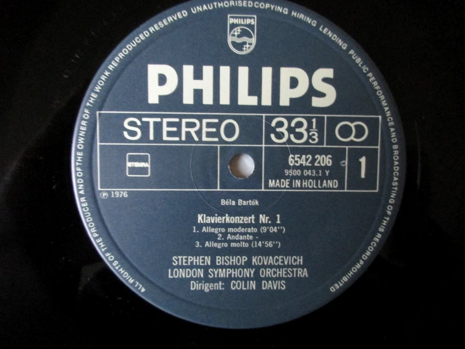 Bartok - The Piano Concs etc / Bishop etc / Davis / Philips 6768 053 Ed1 2LP NM - Image 3 of 4