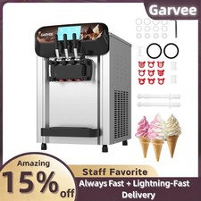 Stainless Commercial Soft Serve Ice Cream Machine 22-30L/H 3-Flavor 7in LCD