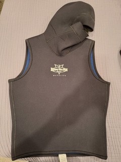Body Glove Men’s Large Neoprene Hooded Vest Metalite Wetsuit Top Black/Blue L