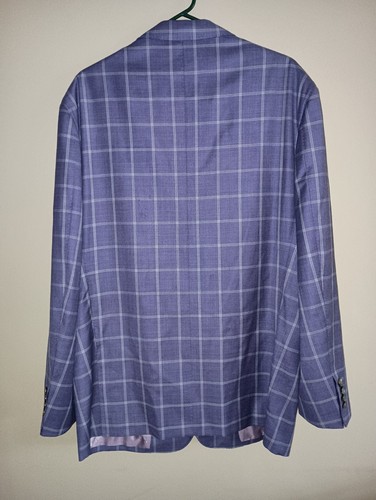 Santoria Castangia Mens Jacket Sal Lauretta Inherited Window Pane Purple 58 Flaw - Picture 2 of 24