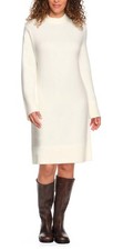 Lands' End Women’s Crewneck Sweater Dress CREAM New With Tags Choose Your Size