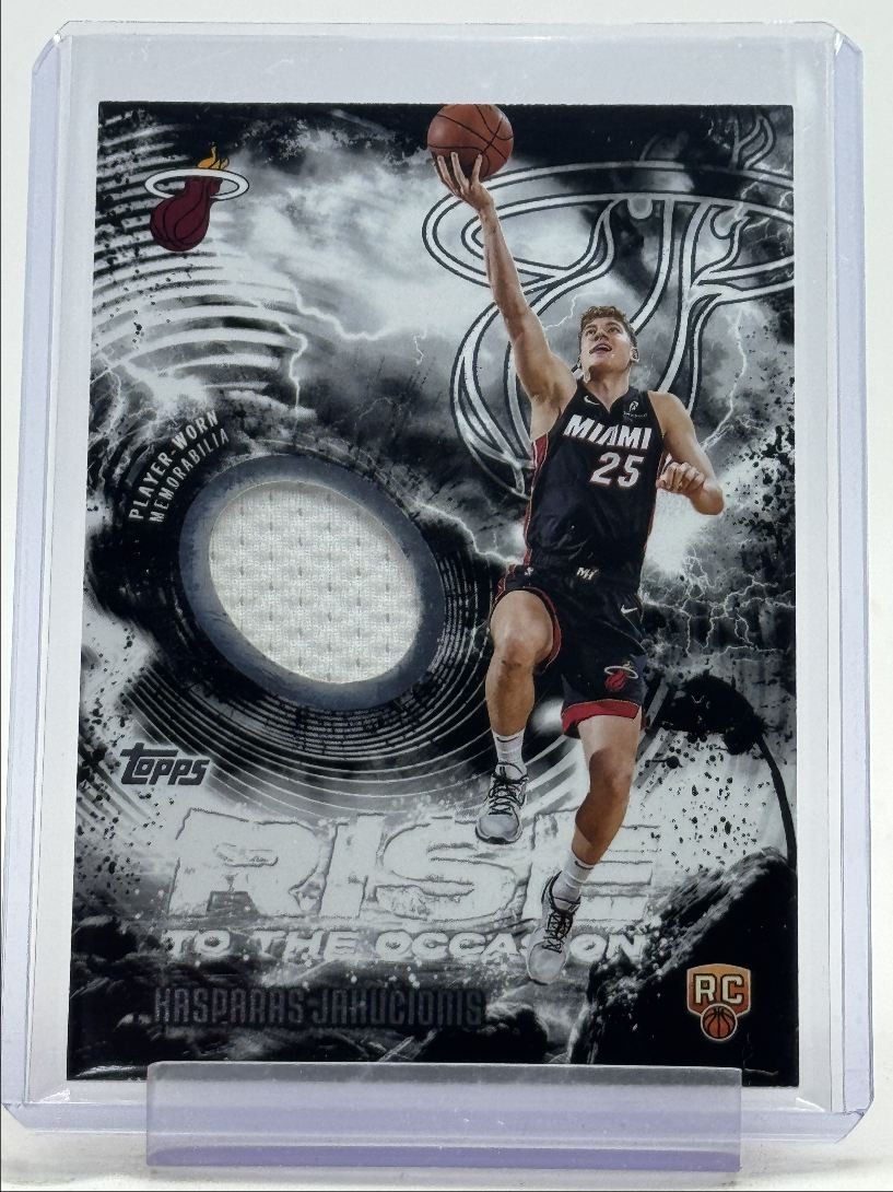 KASPARAS JAKUCIONIS 2025-26 TOPPS ROOKIE RISE TO THE OCCASION PATCH RC Q0234