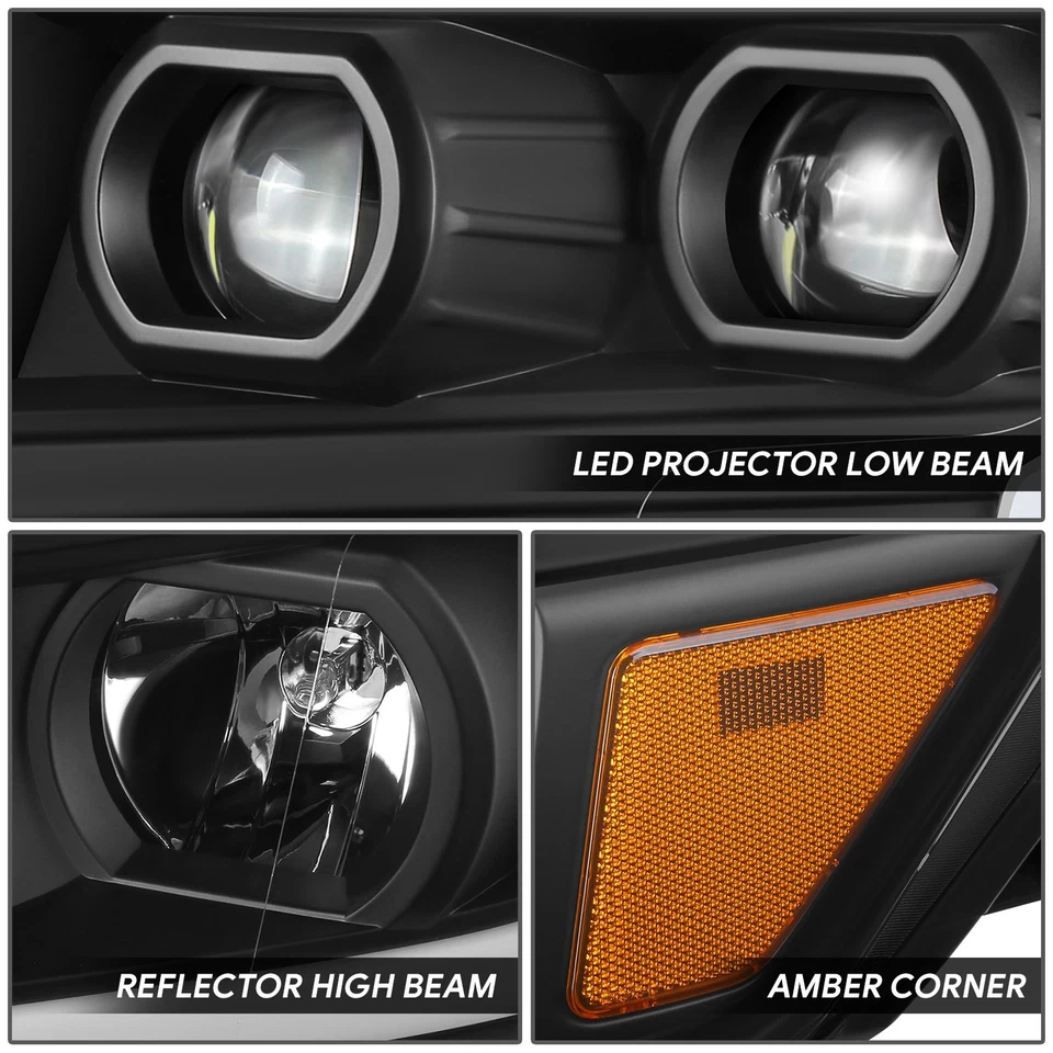 For 16-24 Nissan Titan/Titan XD Dual Projector LED Headlights w/ DRL Tube Black - Image 3 of 4