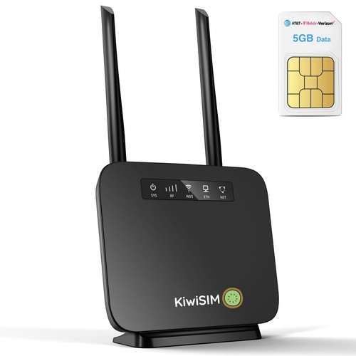 4G LTE WiFi Router with 5GB Data Card, Portable Modem WiFi Router, 300Mbps Wi...