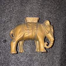 Vintage Cast Iron Elephant with Seat Coin Bank Early 1930s Indian RARE $$