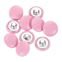 25 StüCk Pu-KnöPfe 15Mm Rund FüR Kleidung Diy, Rosa