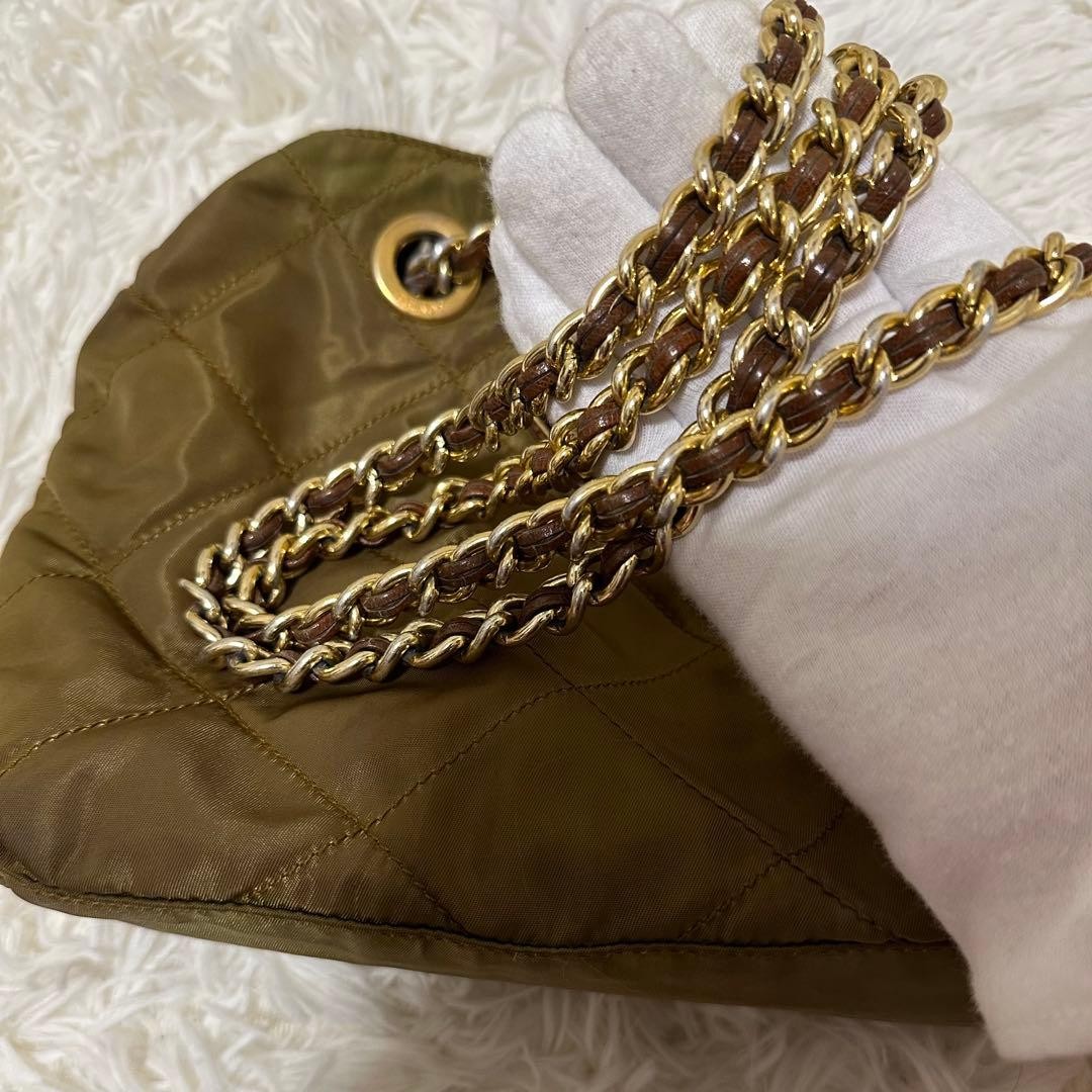 Rare PRADA Quilted Chain Triangle Logo Shoulder Bag Nylon thumbnail 18