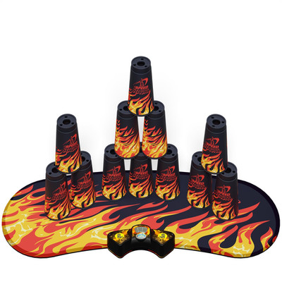 Speed Stacks Competitor - Black Flame 12 Cups Holding Stem Gx Timer And Mat