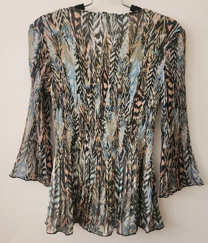 Alberto Makali New York Womens Medium Multicolored Blouse Bedazzled Polyester - Picture 2 of 10