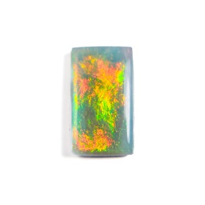Semi Black Opal Orange Green 16x10x4 Cabochon Rectangle 5.10 Carat OPAL0013