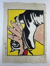 Roy Lichtenstein COA Art Painting Original Drawing Vintage Paper Signed
