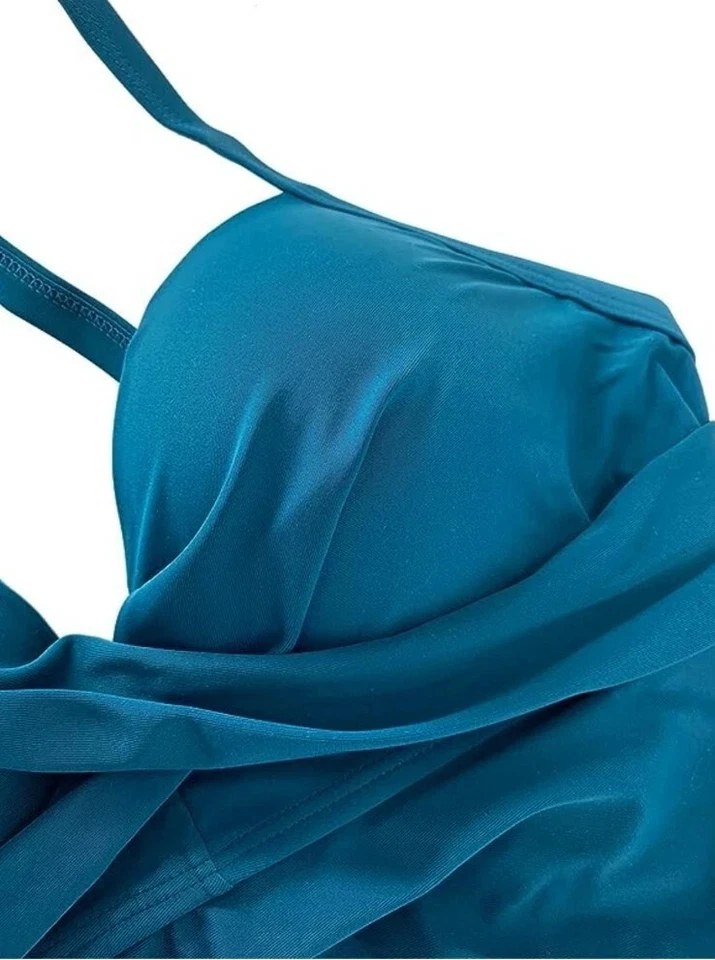 2 Piece Tummy Control Bikini Push Up Tankini Set Swimsuit Cups A-B UK Size M 12 - Image 4 of 4