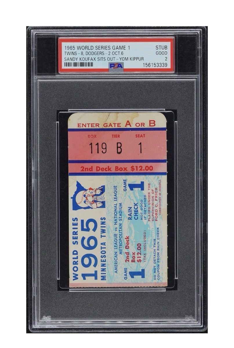 Sandy Koufax 1965 Vintage Sports Ticket Stubs for sale | eBay