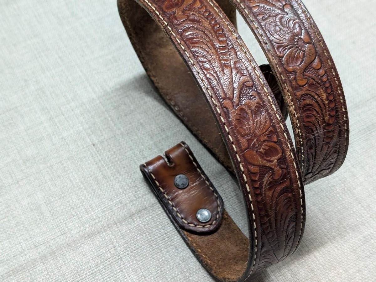 VINTAGE TONY LAMA Belt 38 Brown Cowhide leather Western Cowboy Rodeo​​ Tony Lama Men main image 4