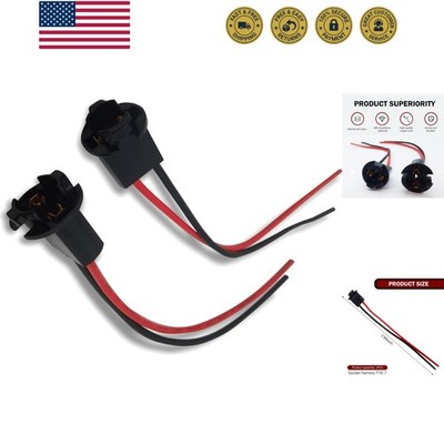 T10 Bulb Socket with Wire Pigtail, Plastic + Pure Copper Parking Light Licens...