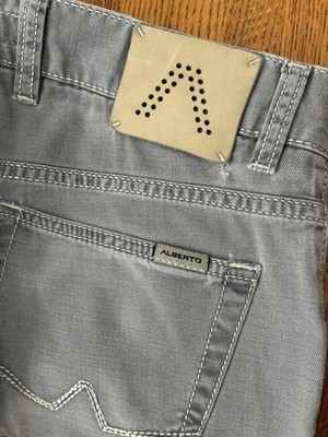 Alberto Mens Superfit Fadeout Twill Stone Pants Luxury Modern Fit 31 x 34