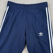 Adidas Men  s Medium Essentials Trefoil Fleece Lined Blue Jogger Sweatpants