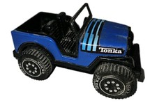 Vintage 1979 Tonka Jeep Blue/Black With Stripes