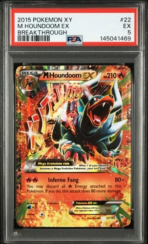 2015 POKEMON XY BREAKTHROUGH #22 M HOUNDOOM EX PSA 5