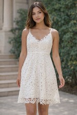 ASTR The Label White Lace Dress Size M Spaghetti Strap Mini Lined