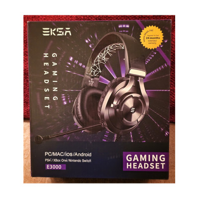 EKSA E3000 Gaming Headset Black USB 3.5mm Mic PC PS4 Xbox One Switch