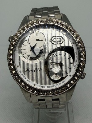 Marc Ecko E17522G1 The Two Timer Men's Oversized SS Jewel Bezel Quartz Watch