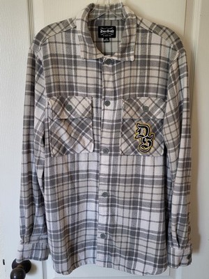 Dogg Supply Shirt Men's White Plaid Sz Large By Snoop Dogg Flannel Midweight 