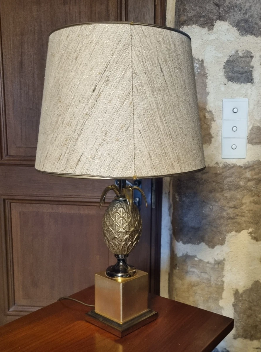 FCPLLTR Lampe de table d'ananas en or, lumière de bureau en métal