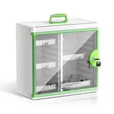 Glosen Wall-Mounted Medicine Cabinet Lock, Green, 13.6 x 12.4 x 6.5 Inch"