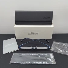 New Silhouette 5561 70 4540 Blue Purist Eyeglasses Frames with Case Authentic