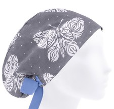 Butterfly Nurse Hat, Surgical Caps Women, Cotton Scrub Cap, Gray Surgeon Bonnet