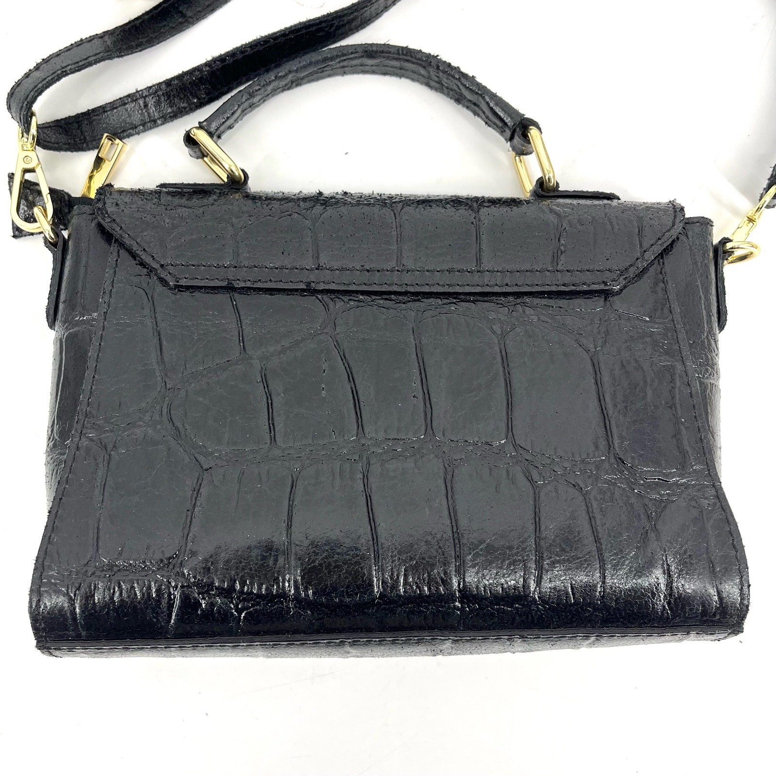 Persaman Black Leather Small Rectangle Crossbody … - image 6