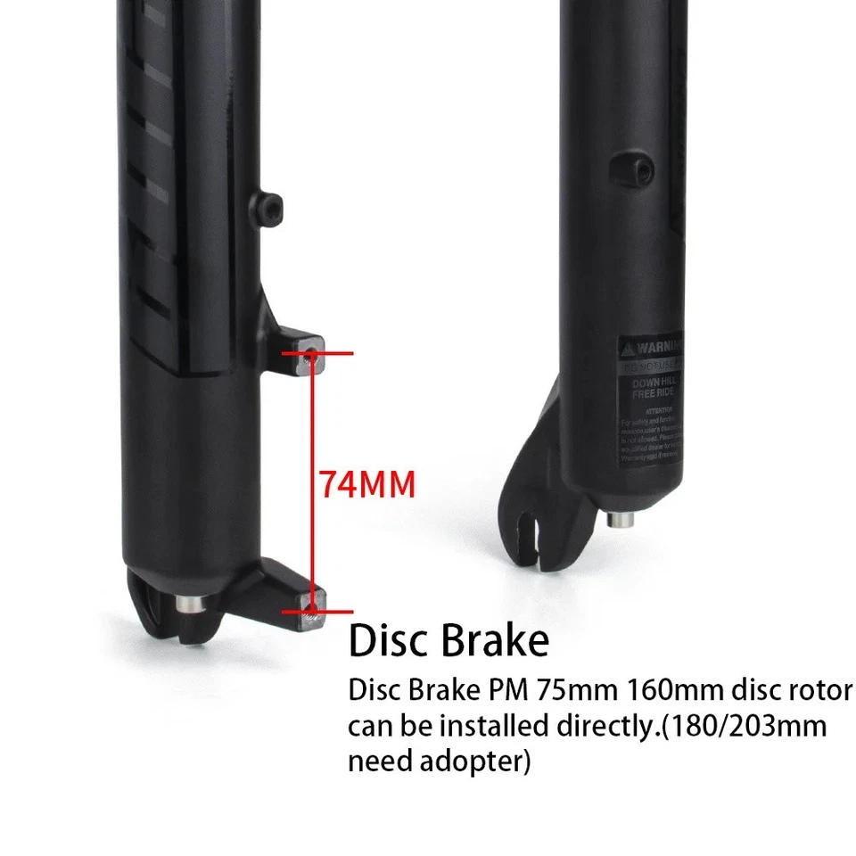 Double Shoulder Snow Fat Bike Fork 26" 20" 4.0 Air MTB Bicycle Suspension Fork - Image 3 of 4