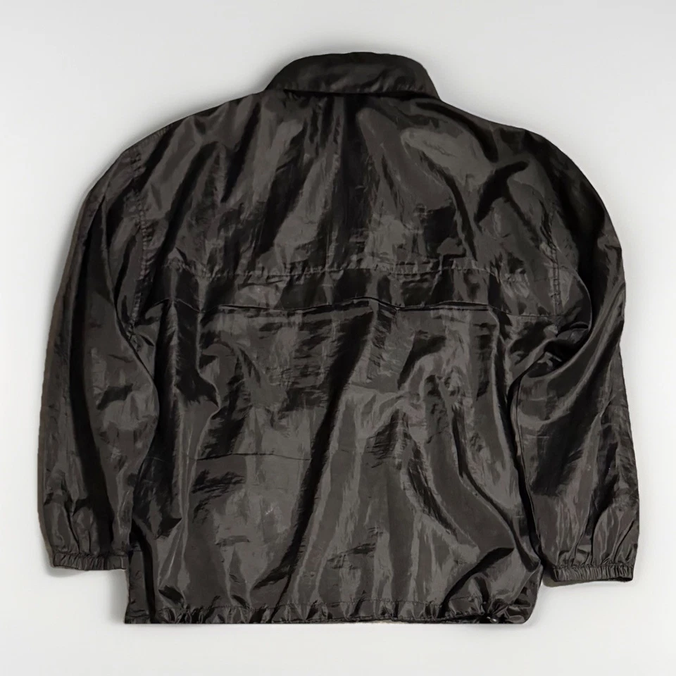 Chaqueta cortavientos Queen Mary 2 Cunard Line Cruise Ship negra con capucha XXL Y2K DE COLECCIÓN Foto 2 de 4