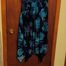 Simply Vera Vera Wang Floral Blue Purple Sleeveless Midi Dress L