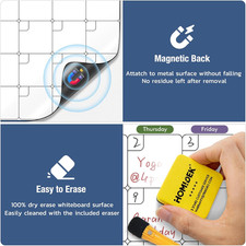 Magnetic Dry Erase Calendar for Refrigerator: Fridge Whiteboard Calendar Magn...