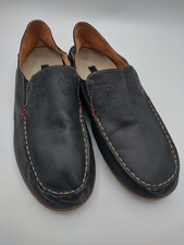 OluKai Shoes Womens Size 9 Black Leather Nohea Nubuck Slip On Moccasins Comfort