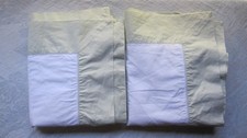 2 VERY NICE MATOUK PILLOW SHAMS WHITE / PALE MINT GREEN TRIM 30" x 30"