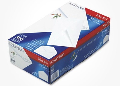 Columbian Gummed Seal Business Envelope Executive Style #6 3/4 White 500 Count