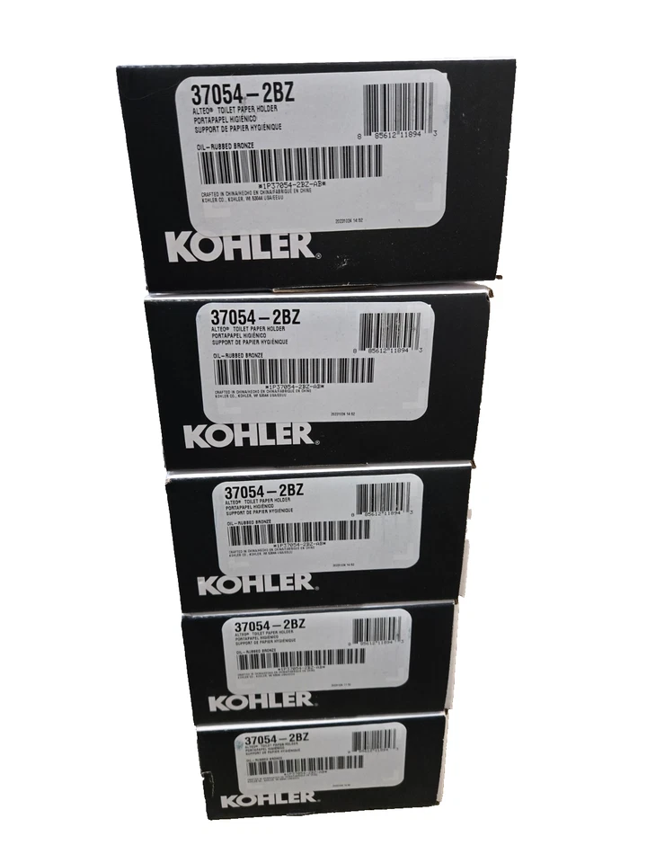 Lote de 5 soportes de papel higiénico pivotantes KOHLER K-37054-2BZ Alteo bronce frotado con aceite Foto 2 de 3