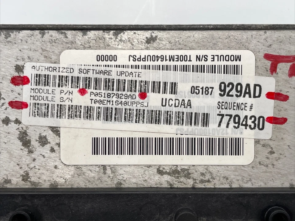 Dodge Ram 1500 2500 2010 5,7 L 05187929AD motor módulo de computadora ECM PCM ECU OEM Foto 2 de 4