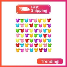 Acrylic Beads, 220 Mouse Head Beads Candy Color Pony Bead,12mm Pastel Cartoon Sp