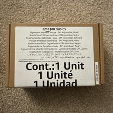 Amazon Basics Computer Mouse Wireless, Ergonomic, 2.4 GHz Optical, DPI Adjustabl