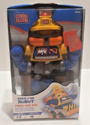 Vintage 2001 Mega Bloks Build N Go Robot - Press and Go! NEW