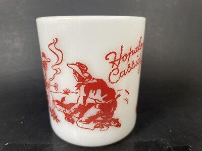 1950 Hazel Atlas Hopalong Cassidy Red Coffee D-Handle Cup Mug EUC