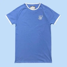 Mens Siksilk Sik Silk T-Shirt Designer Logo Crew Neck Tee T-Shirt Top Ringer NEW