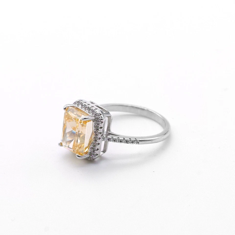Juego Princesa Champagne: Circón Amarillo y Blanco, Anillo Chapado en Oro 18k y Rodio Foto 4 de 4