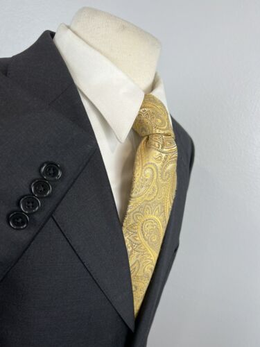 JOS A BANK Signature Gold Men’s Charcoal Sharkskin Stitch Lapel Blazer Size 43 L - Picture 6 of 12